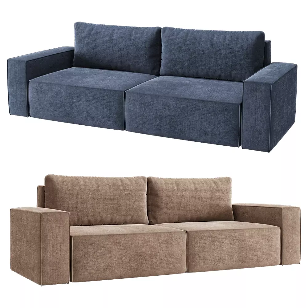 3-seater fixed sofa Erwin Low-poly 3D model