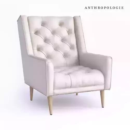 Anthropologie Premium Leather Booker Armchair