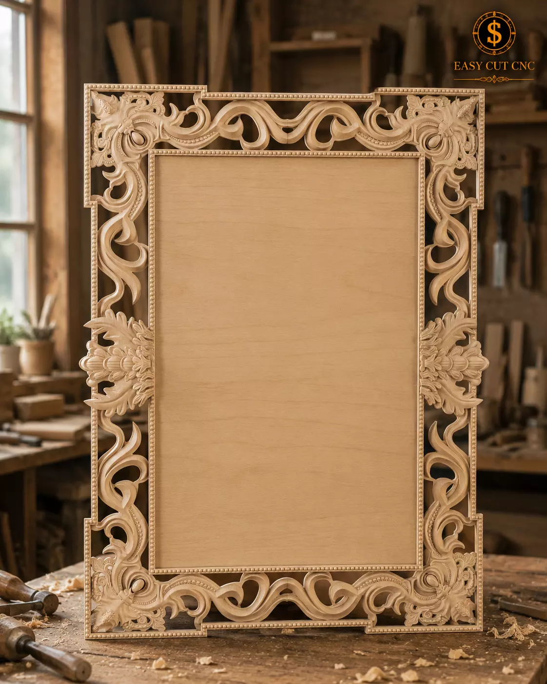 Ornate Vertical Photo Frame STL 3D model
