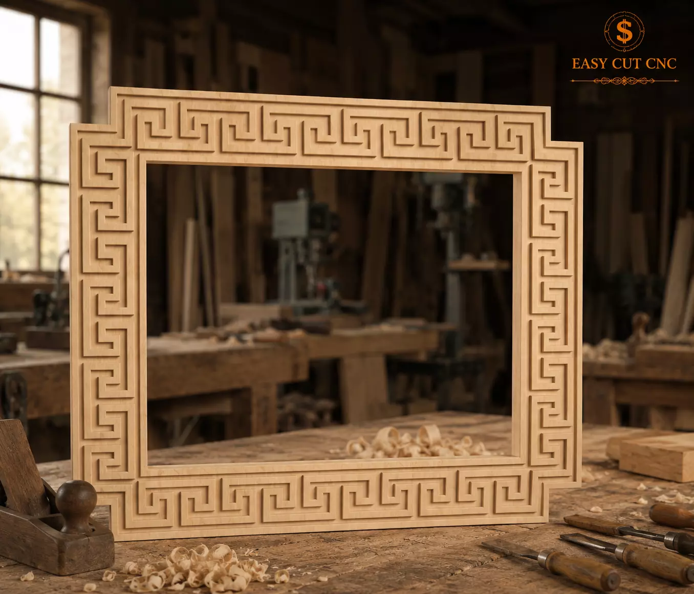 Greek Key Geometric Frame STL Free 3D model