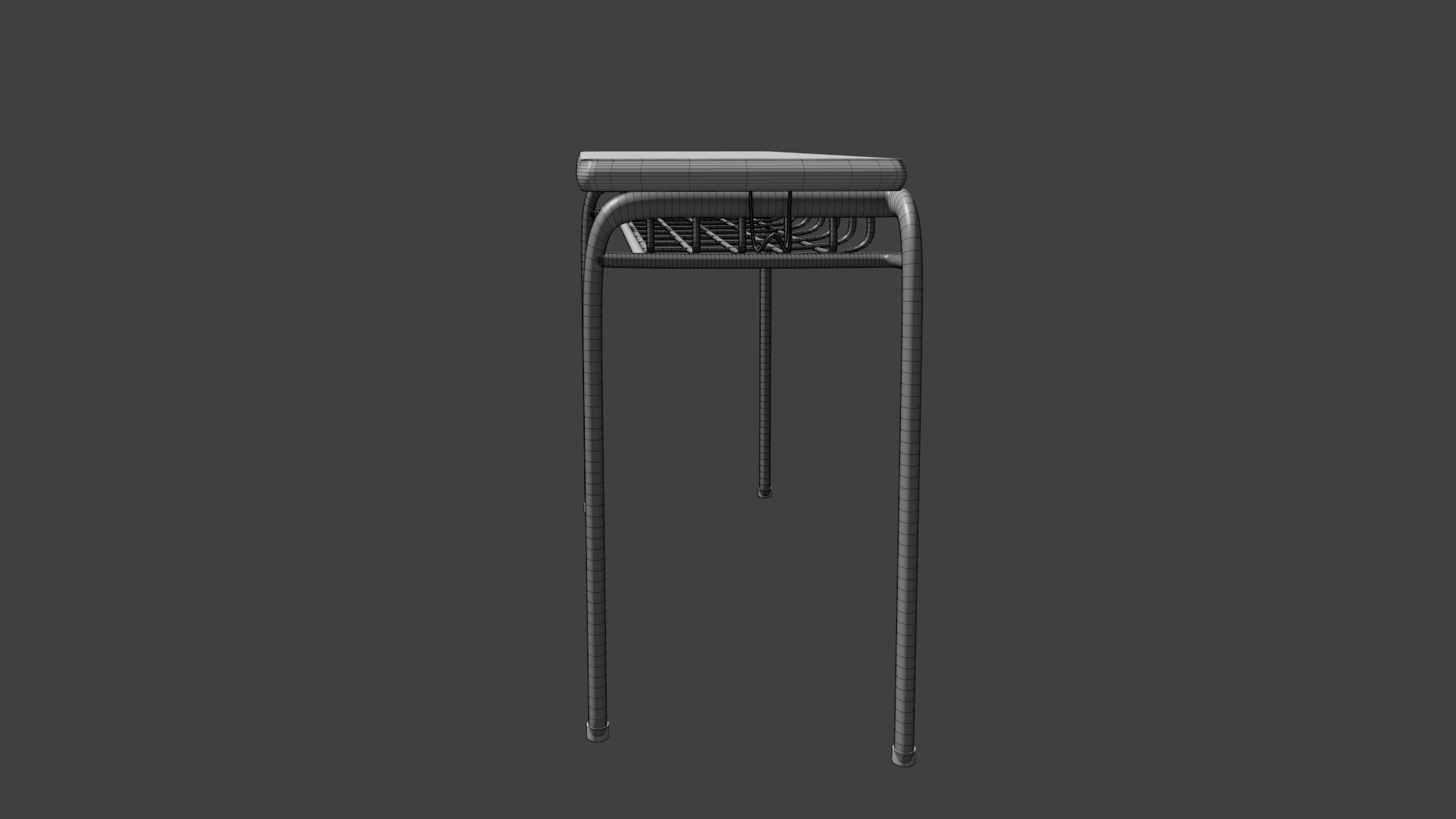 School Desk 3D model_7