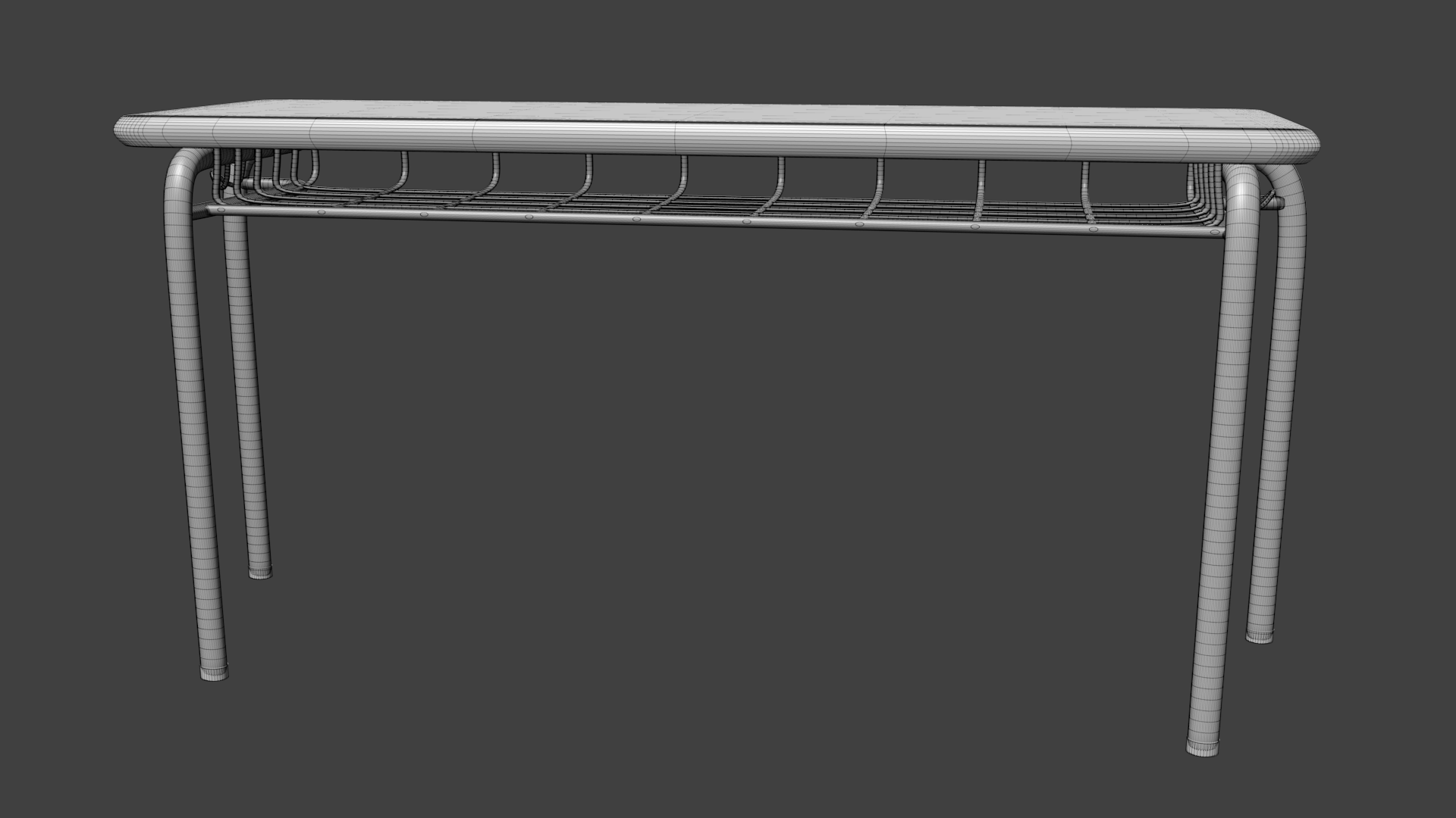 School Desk 3D model_8