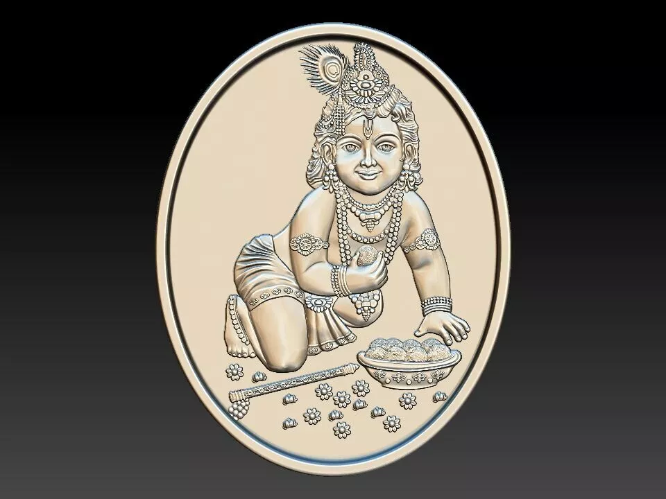 Little Krishna Relief Model 3D print model