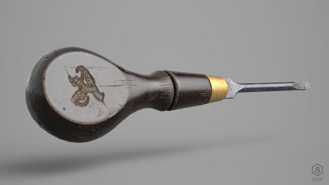 Game Ready Medieval Screwdriver Low-poly 3D model