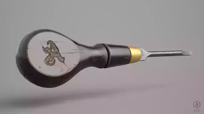 Game Ready Medieval Screwdriver Low-poly 3D model