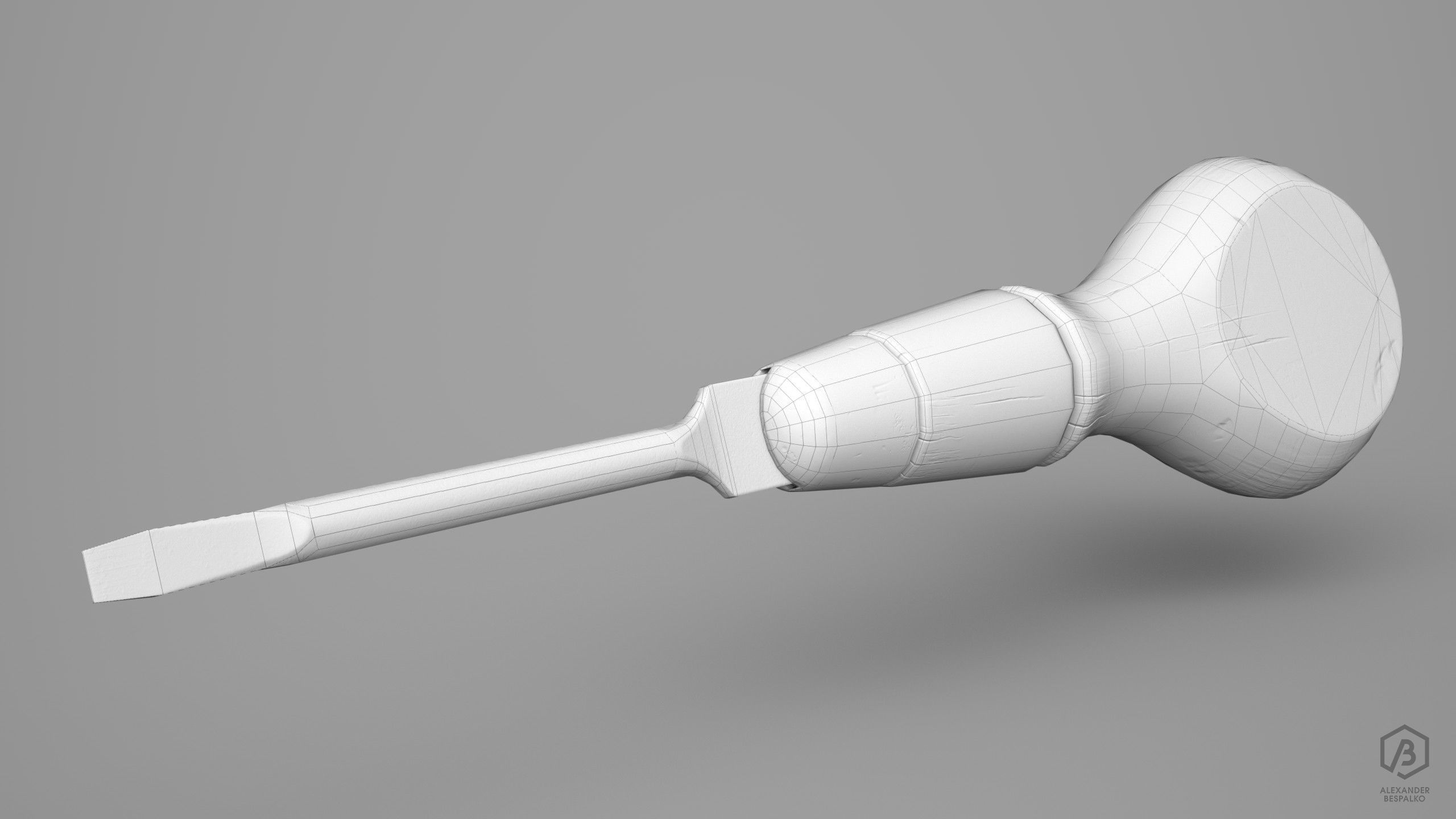 Game Ready Medieval Screwdriver Low-poly 3D model_5