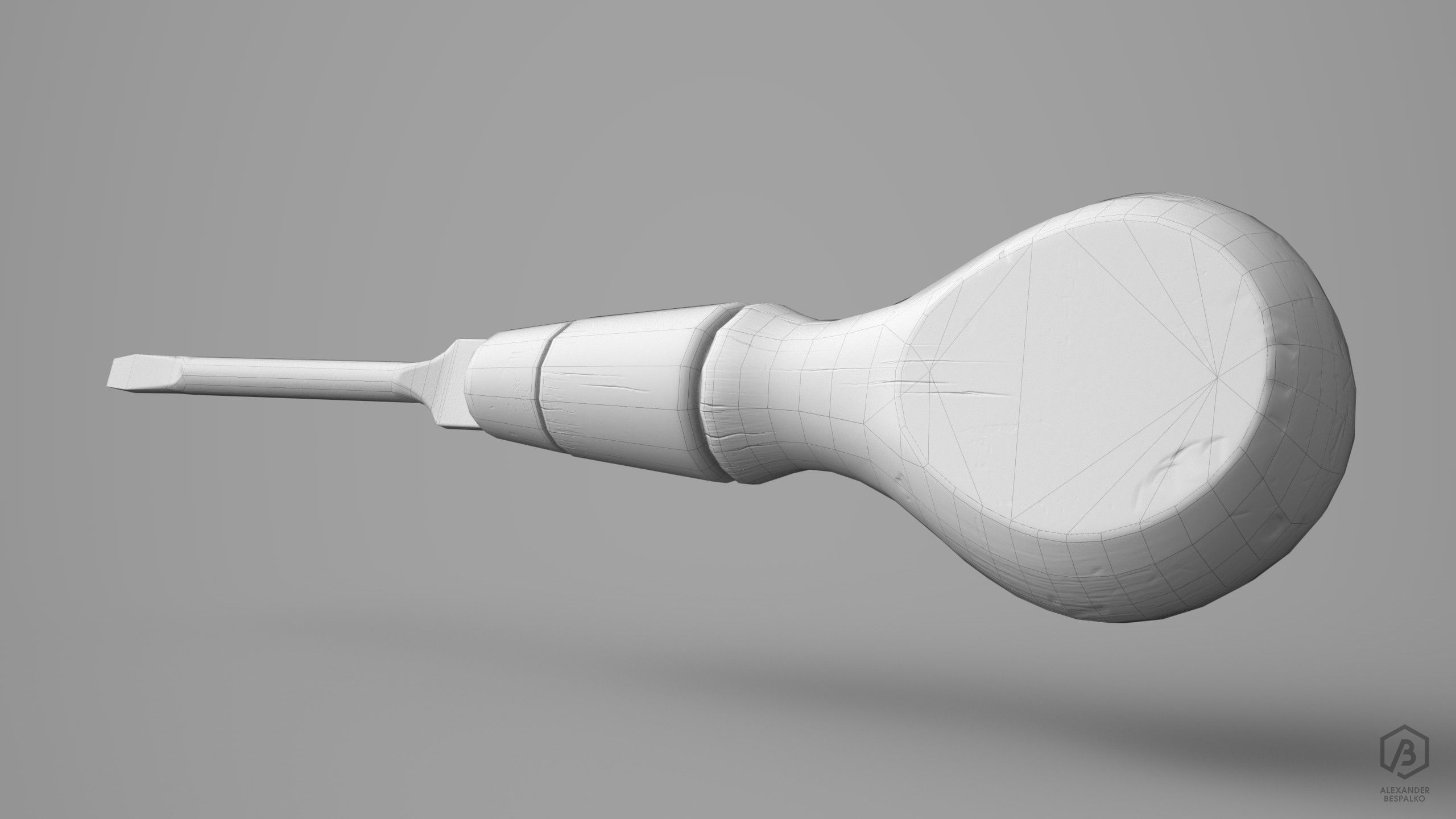 Game Ready Medieval Screwdriver Low-poly 3D model_4