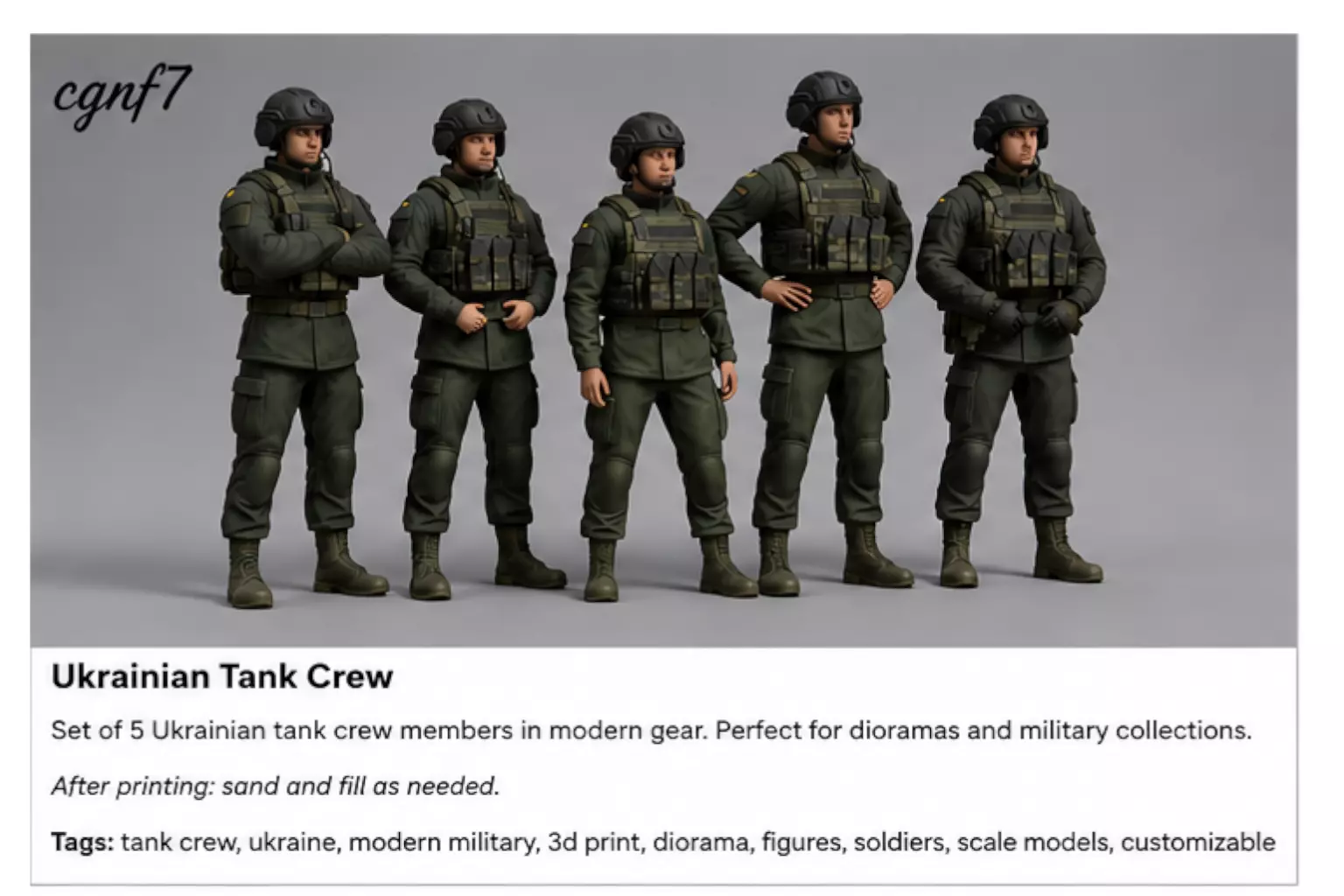 Ukrainian Tank Crew 3D print model