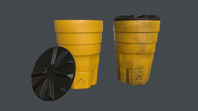 Crash Barrel PBR Game Ready Low-poly 3D model