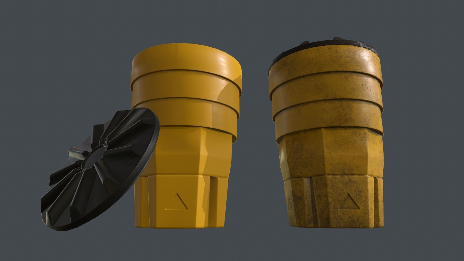 Crash Barrel PBR Game Ready Low-poly 3D model_9