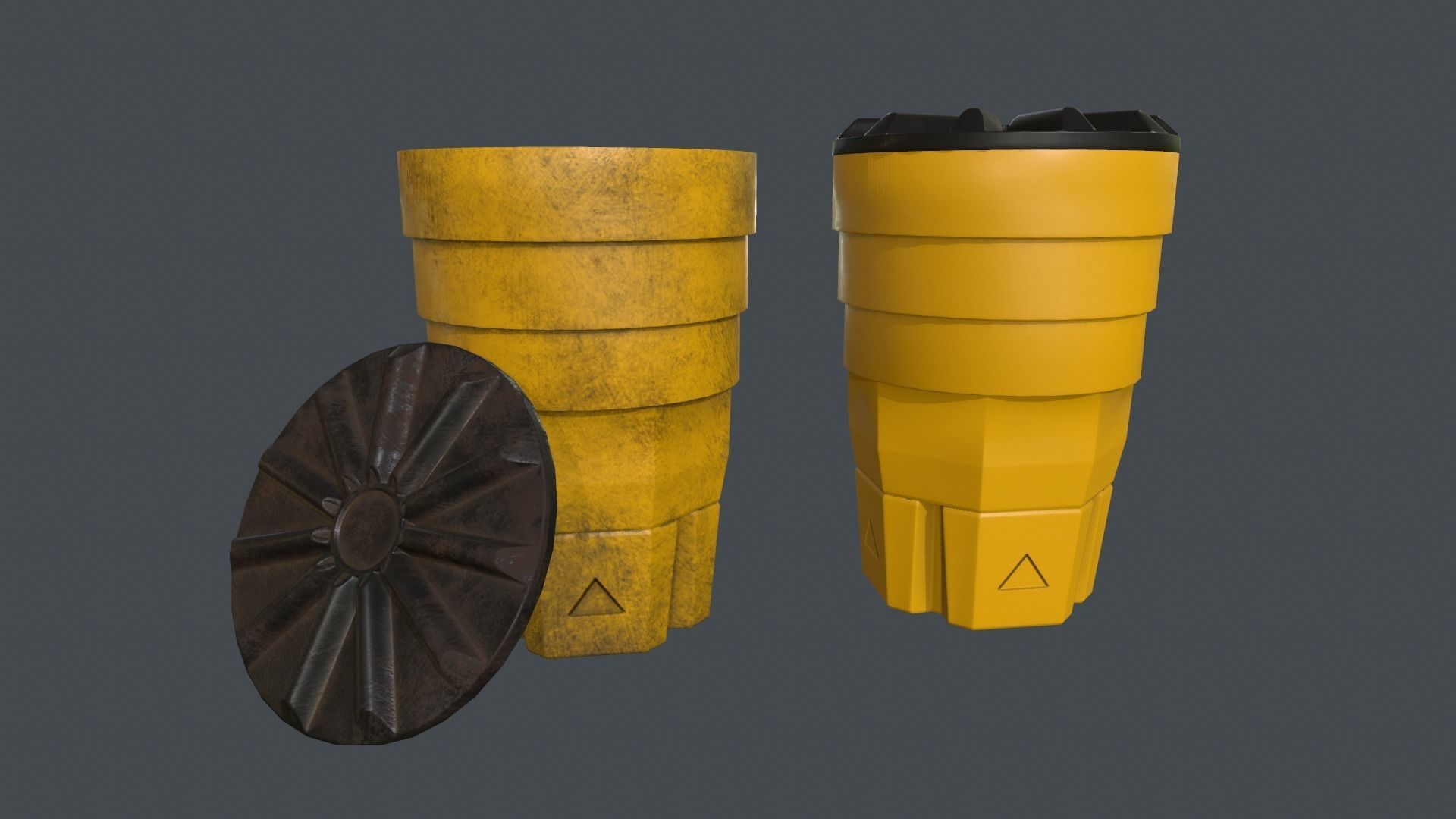 Crash Barrel PBR Game Ready Low-poly 3D model_1