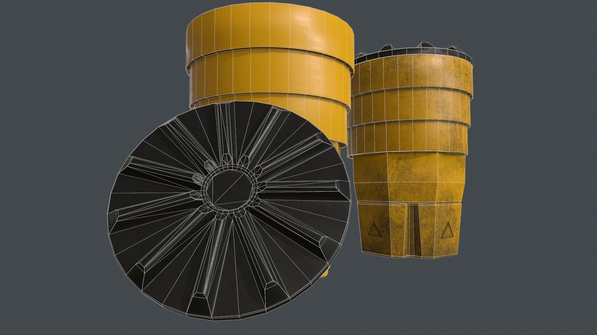 Crash Barrel PBR Game Ready Low-poly 3D model_8