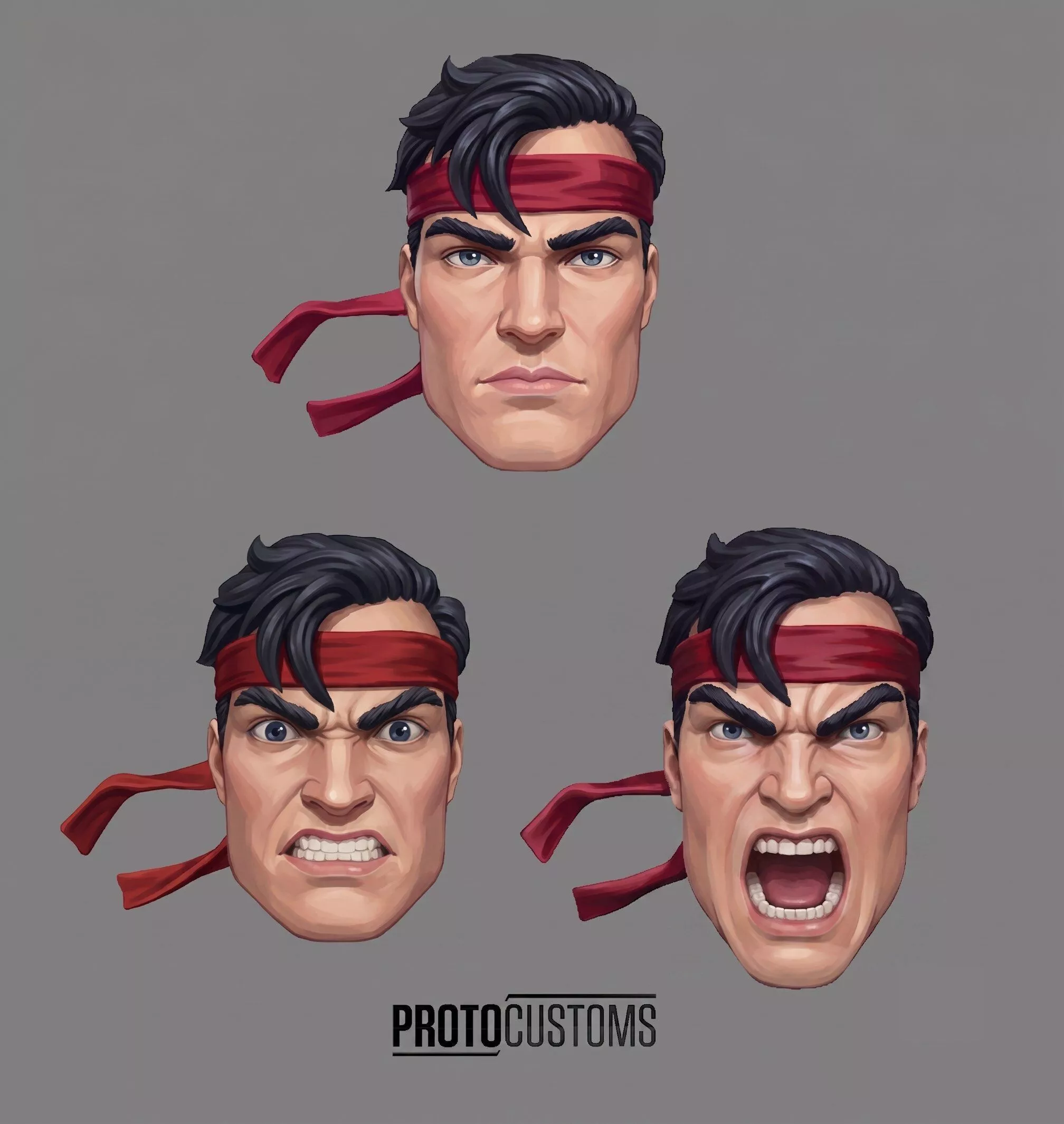 THE PUNISHER WJ COMIC HEADSCULPT 3-PACK EXPRESSIONS 3D print model