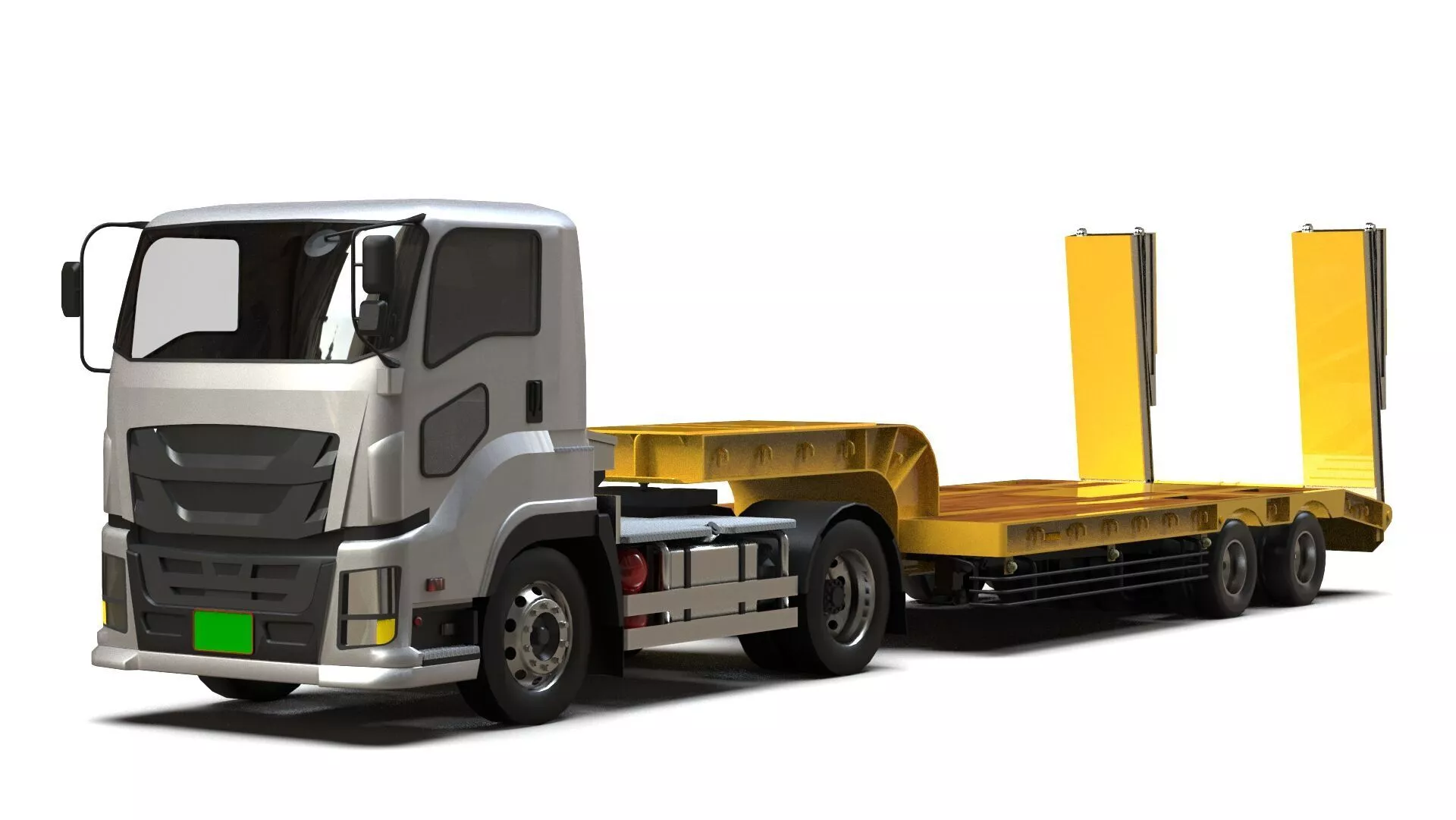 Generic Lowbed Semi-Trailer 4x16m 25 Tons 3D model