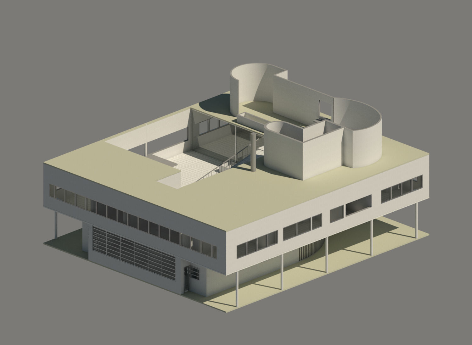villa savoye 3D model_5