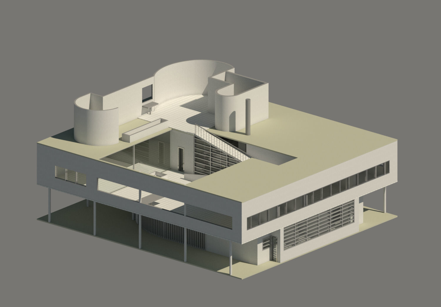 villa savoye 3D model_2