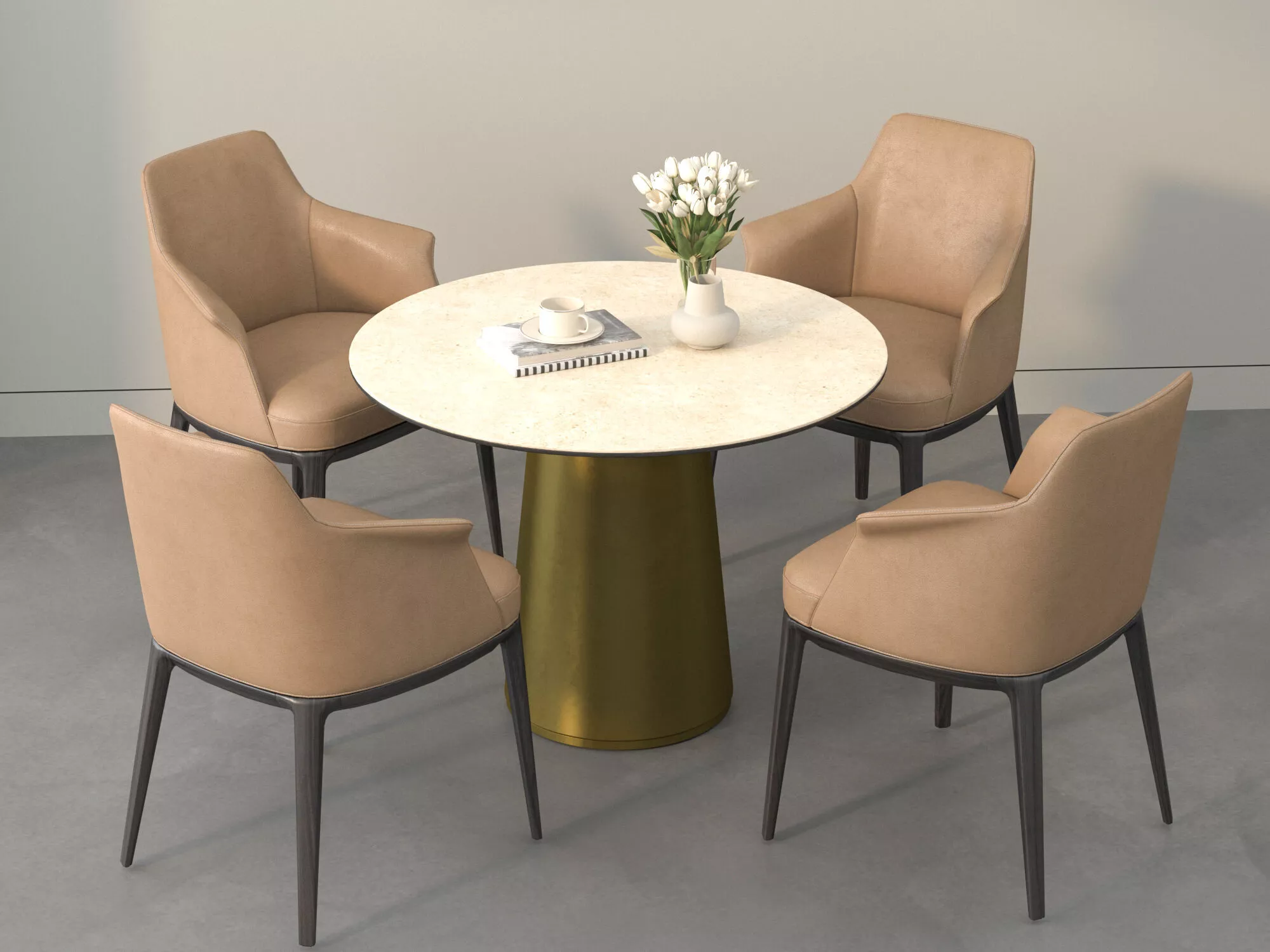 Modern Lounge Meeting Table Chair Set waiting area 3D model