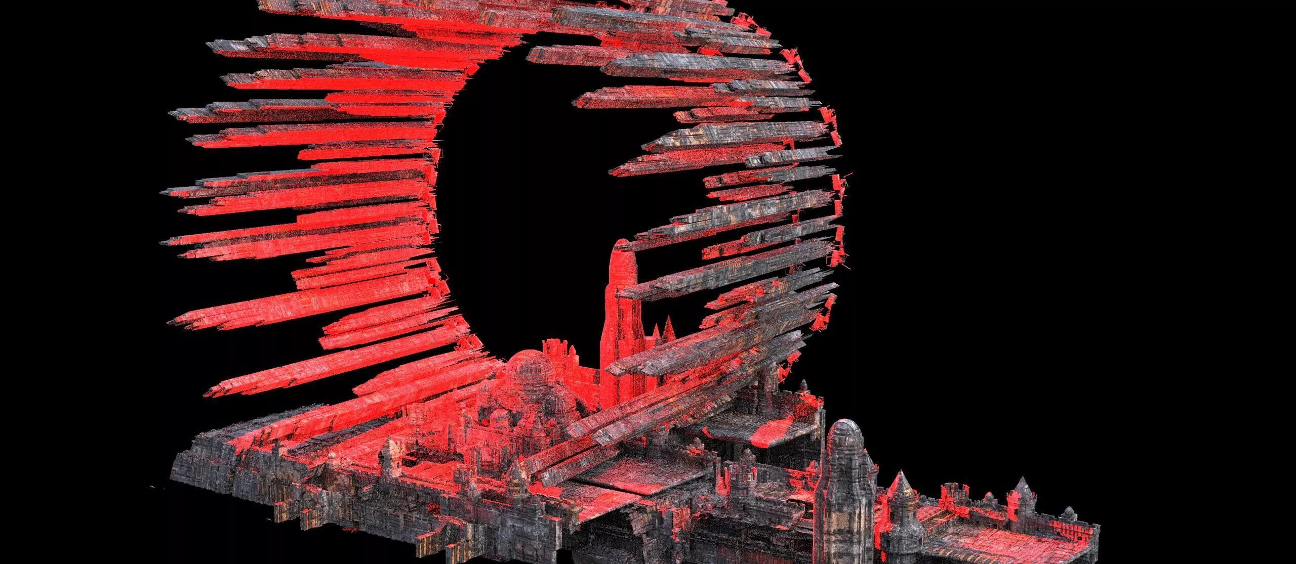 Dr strange inspired gravity city distortion 3D model