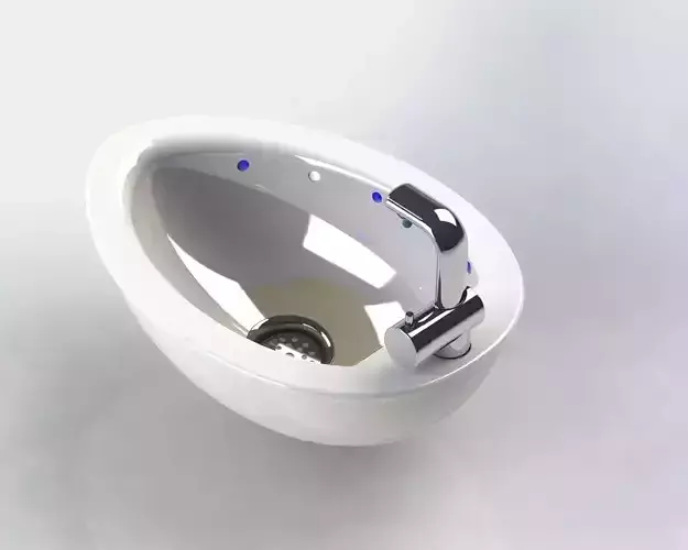 Hand washing basin with light sensor automatic control