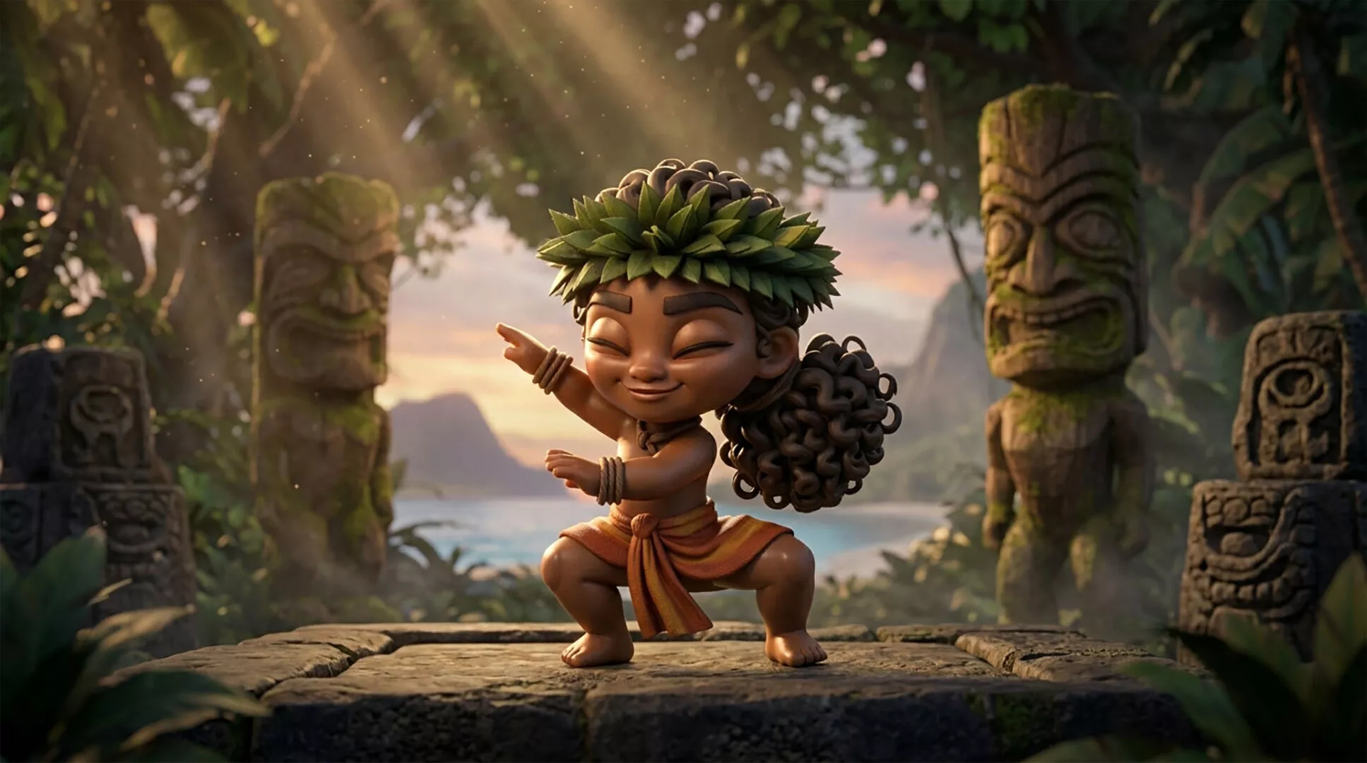 Beautiful Polynesian Dancer in Sarong 3D Printable STL 3D print model