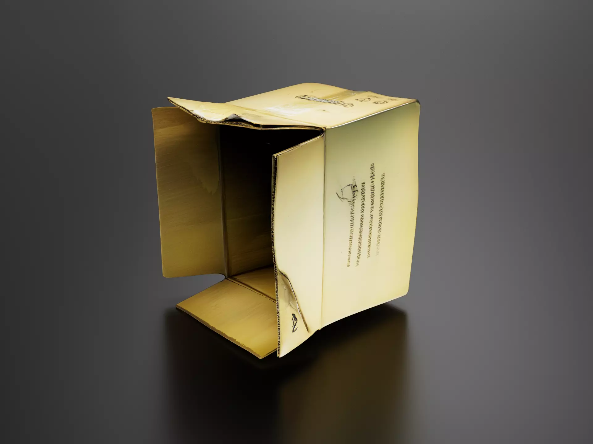 Old cardboard box 01 3D print model