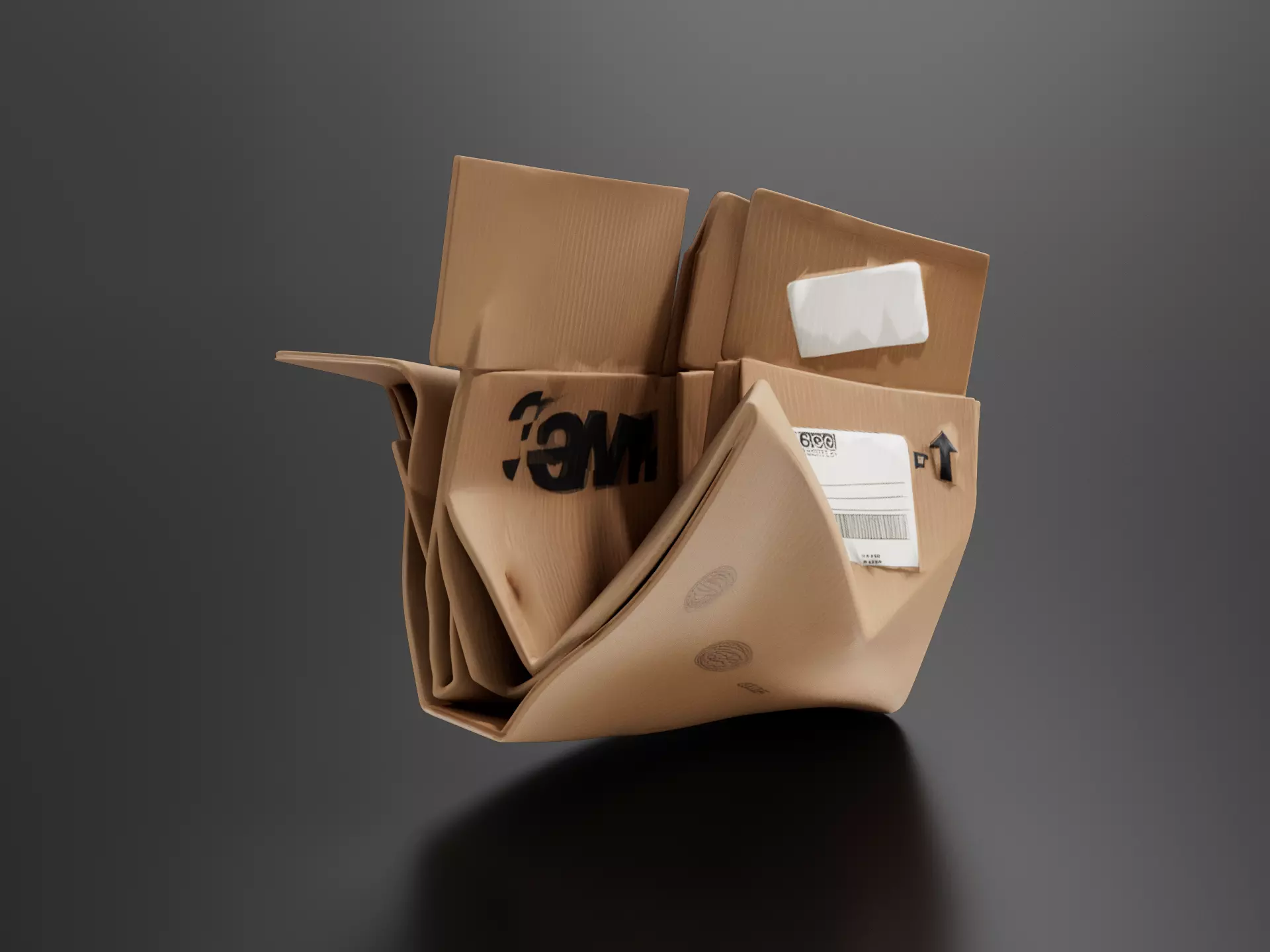 Old cardboard box 010 3D print model