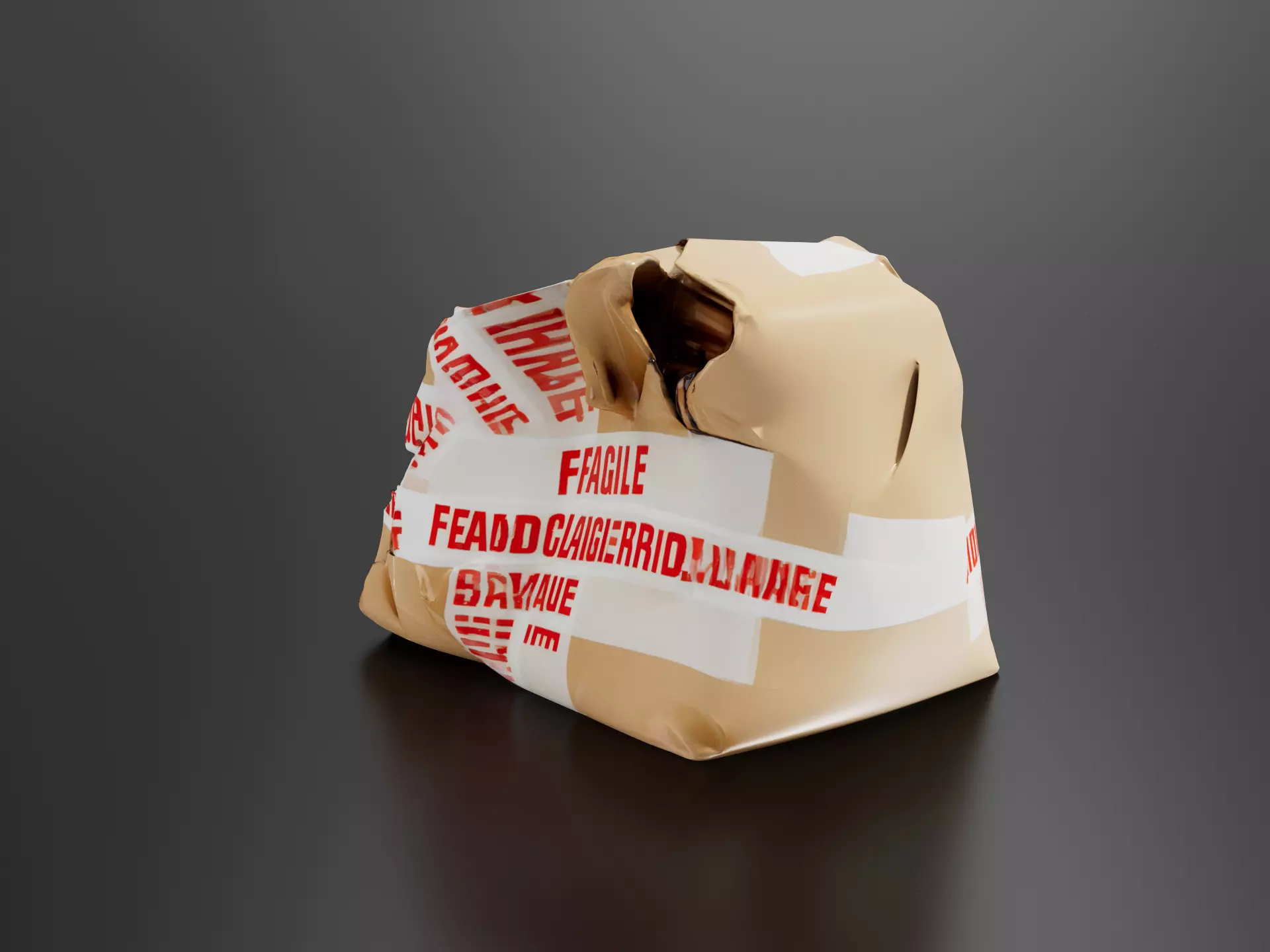 Old cardboard box 02 3D print model