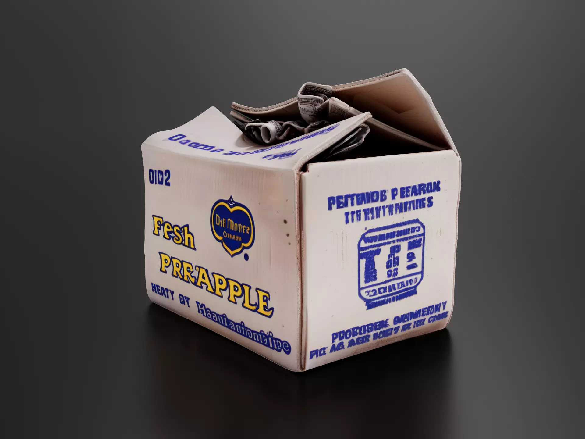 Old cardboard box 03 3D print model