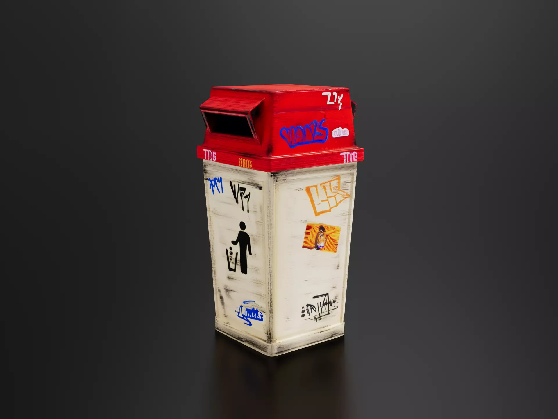 Old cardboard box 04 3D print model