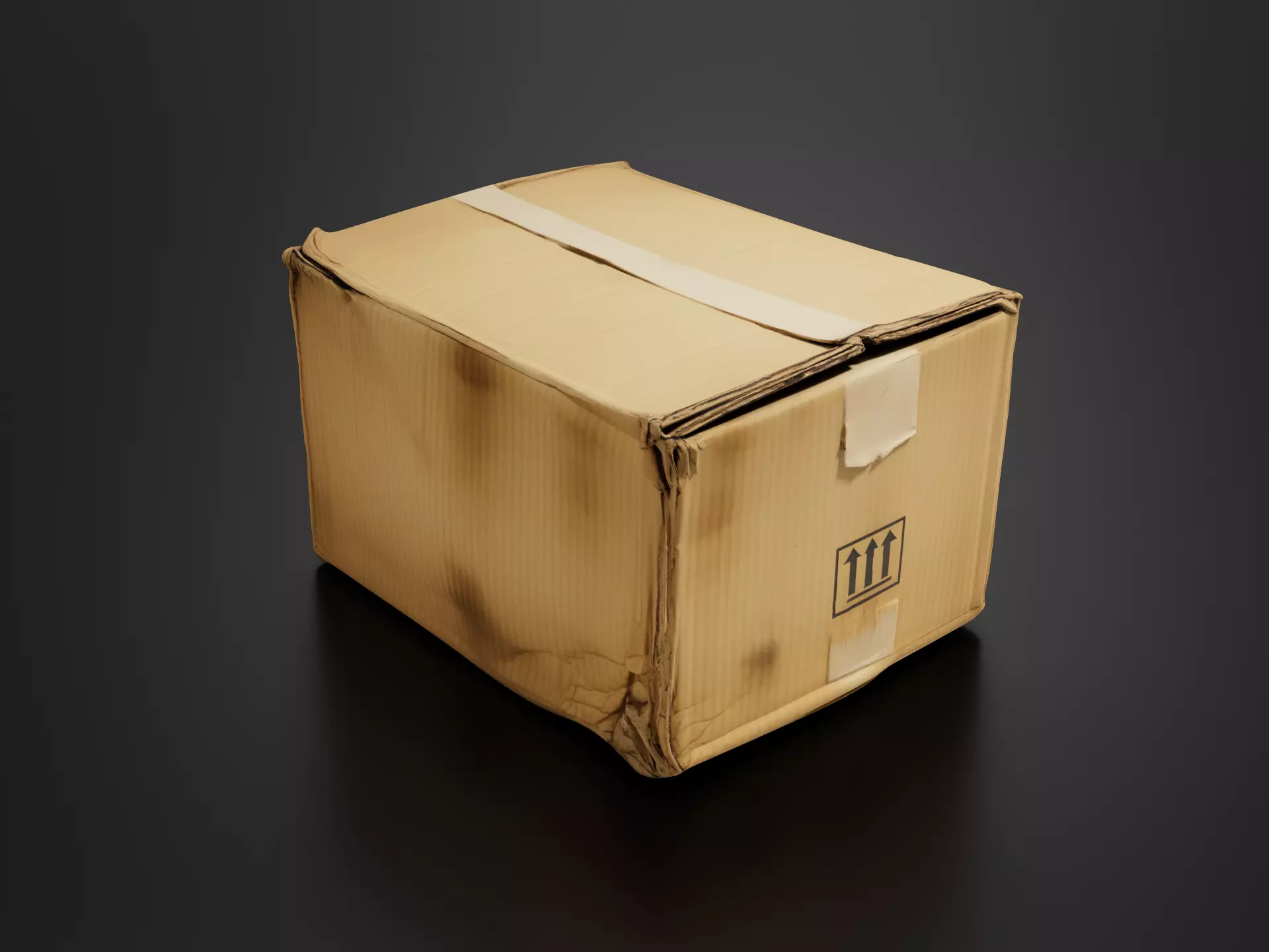 Old cardboard box 05 3D print model