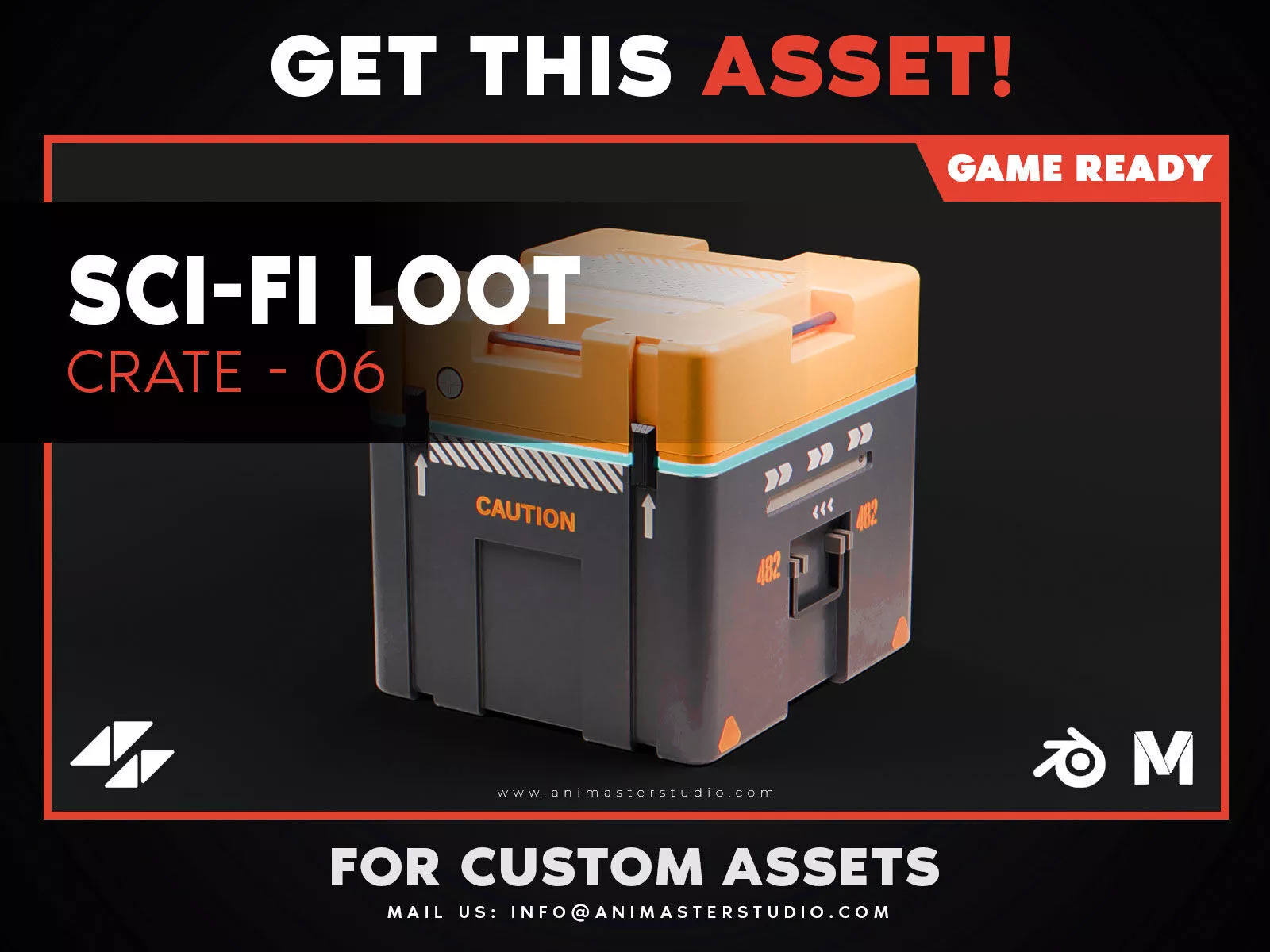 Sci-Fi Storage Loot Crate 06 - Game Ready PBR Low-poly 3D model