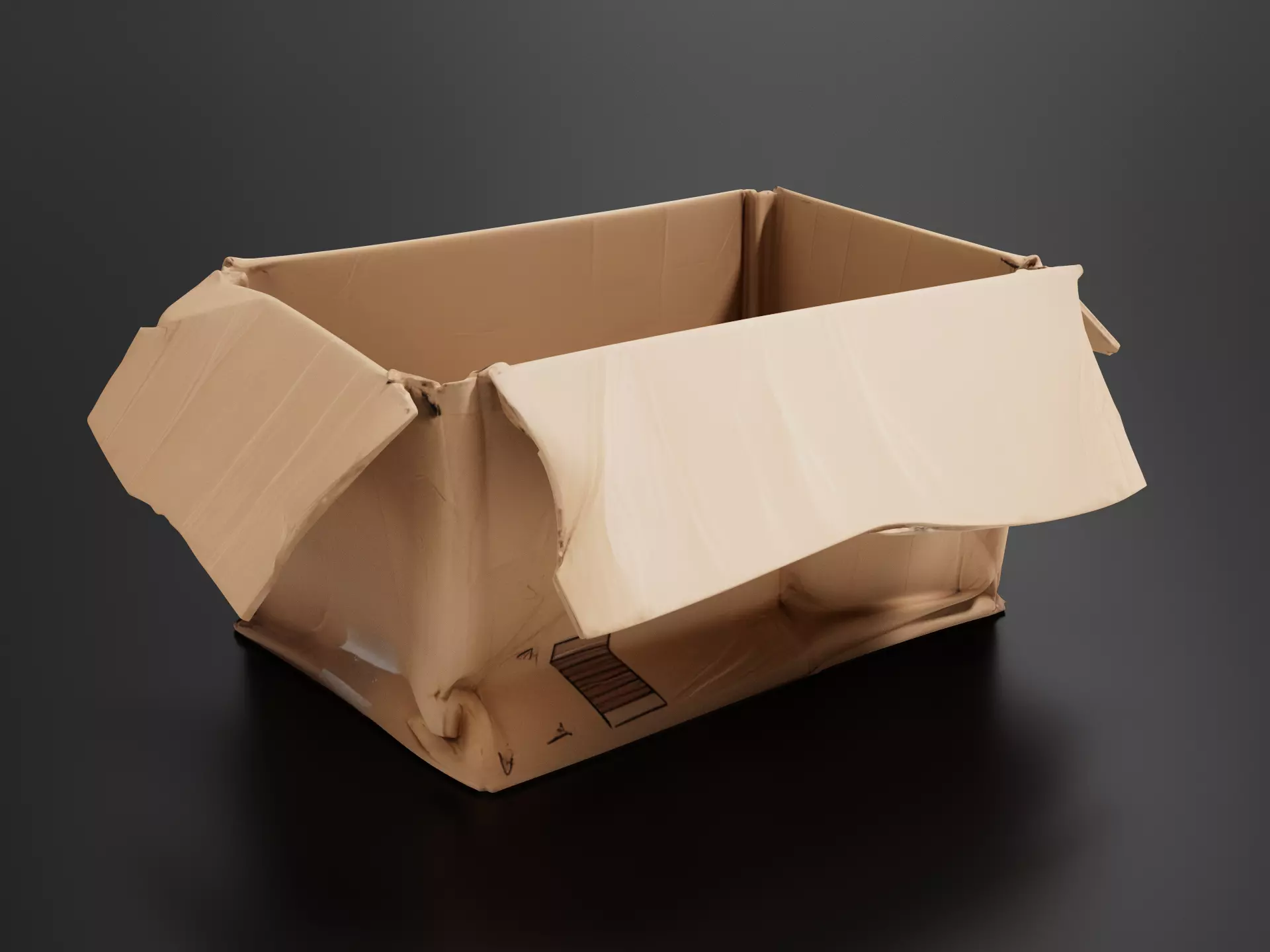 Old cardboard box 06 3D print model
