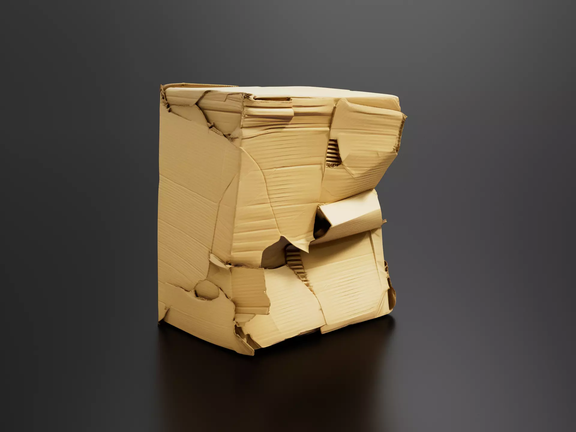 Old cardboard box 07 3D print model