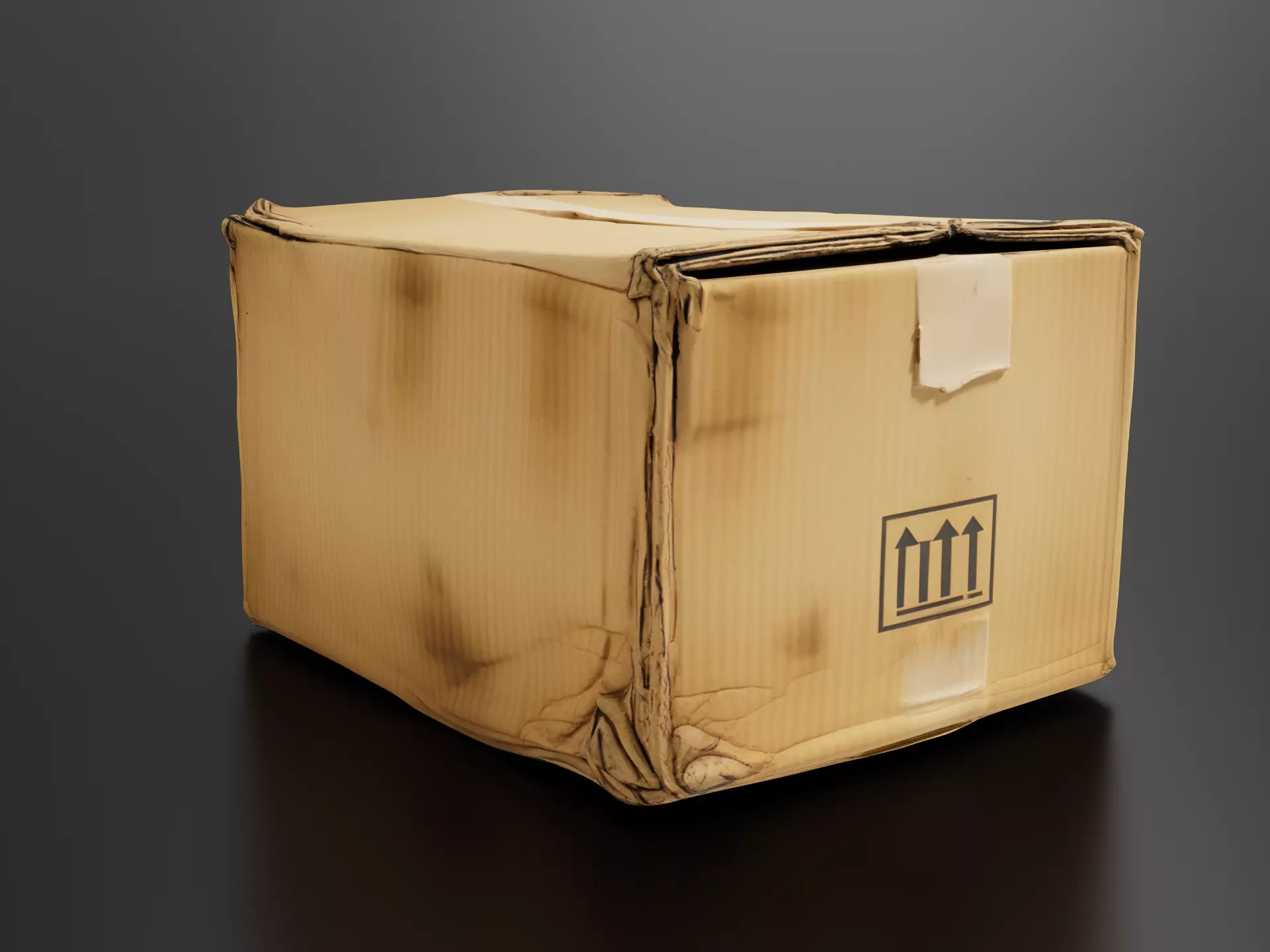 Old cardboard box 08 3D print model
