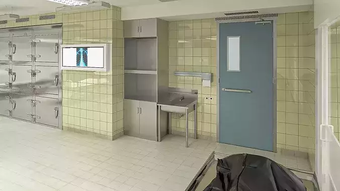 Mortuary Interior 3D model 6