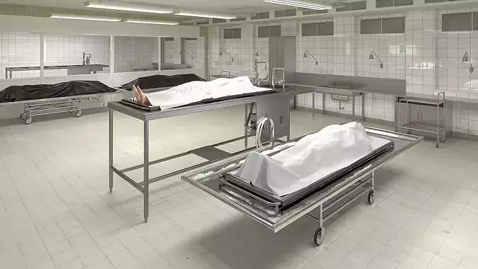 Mortuary Interior 3D model 5