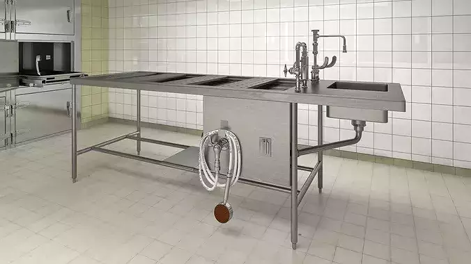 Mortuary Interior 3D model 7