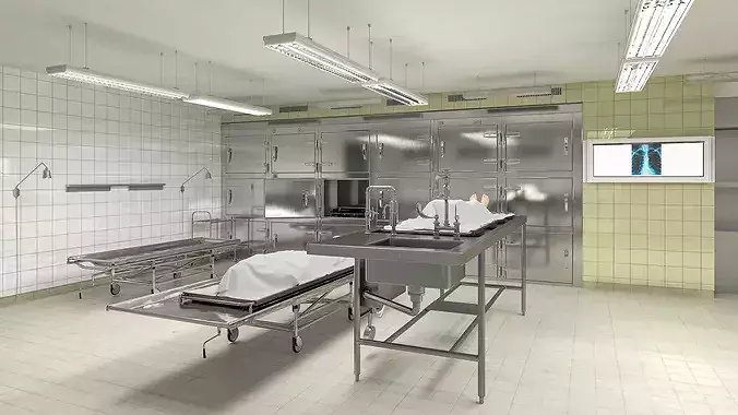Mortuary Interior 3D model 4