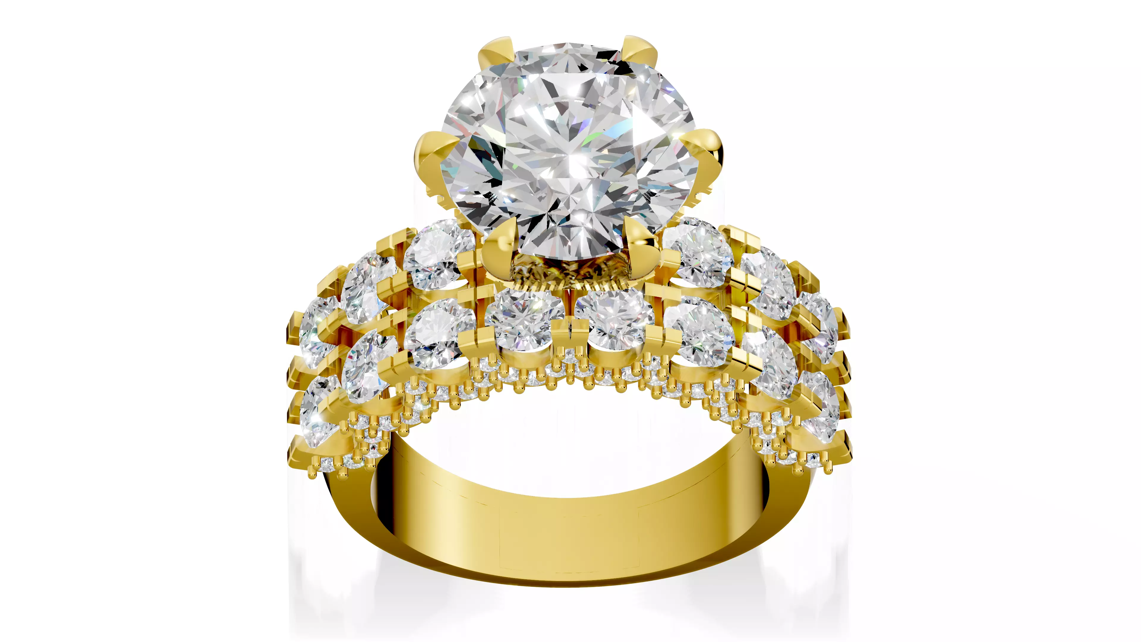 Round Solitaire Diamond Ring 3D print model