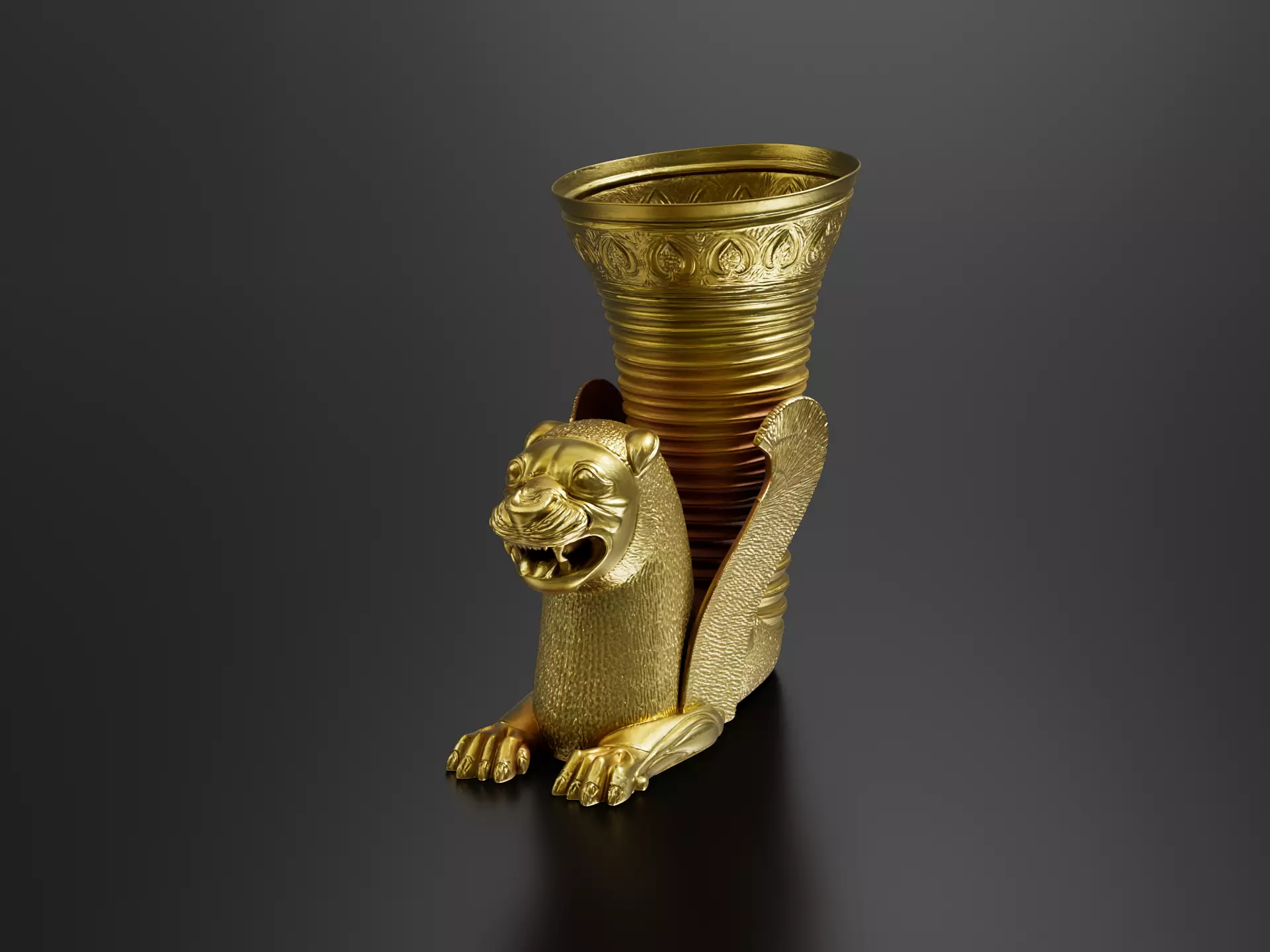 old gold rhyton from ancient 3D print model