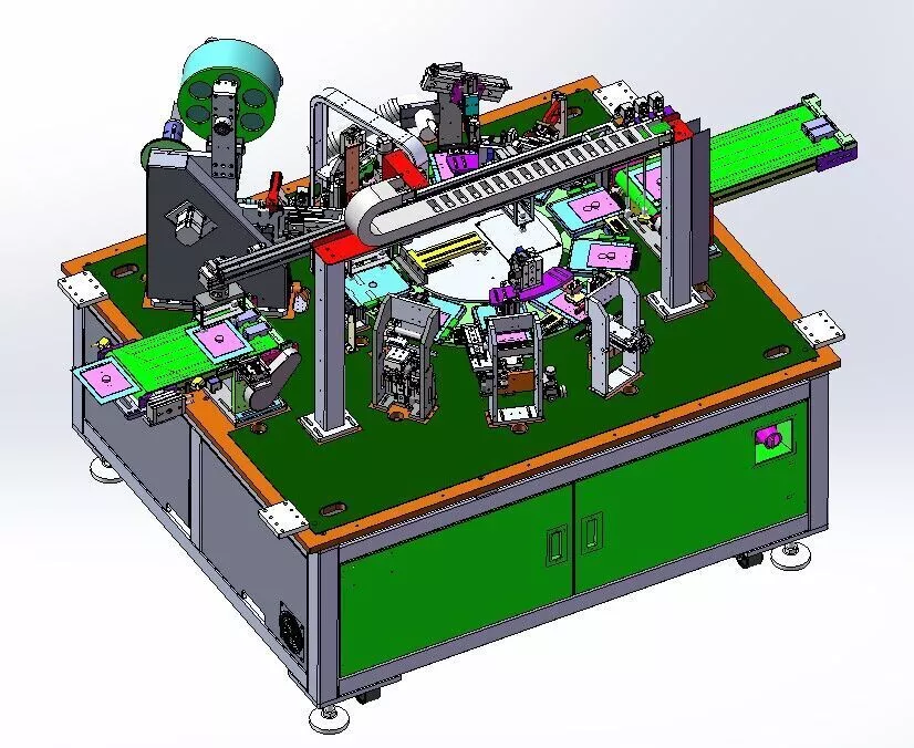 Automatic PCM Battery Adhesive Paper Wrapping Machine 3D model