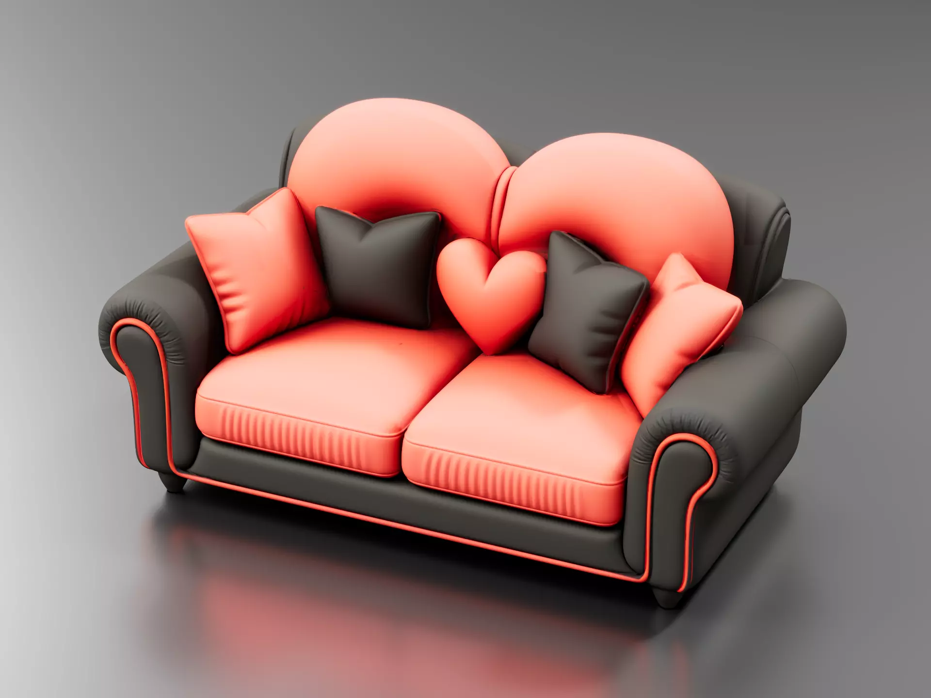 sofa love set 3D print model