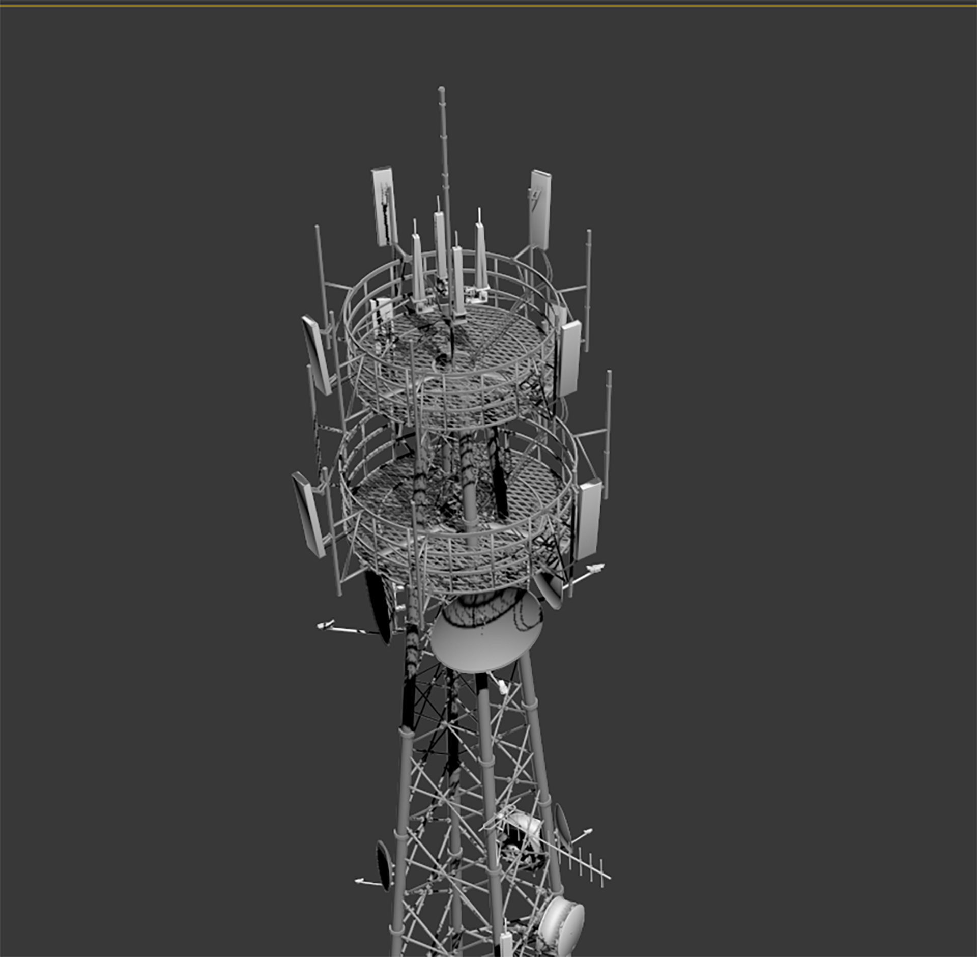 Telecom Tower 3D model_5