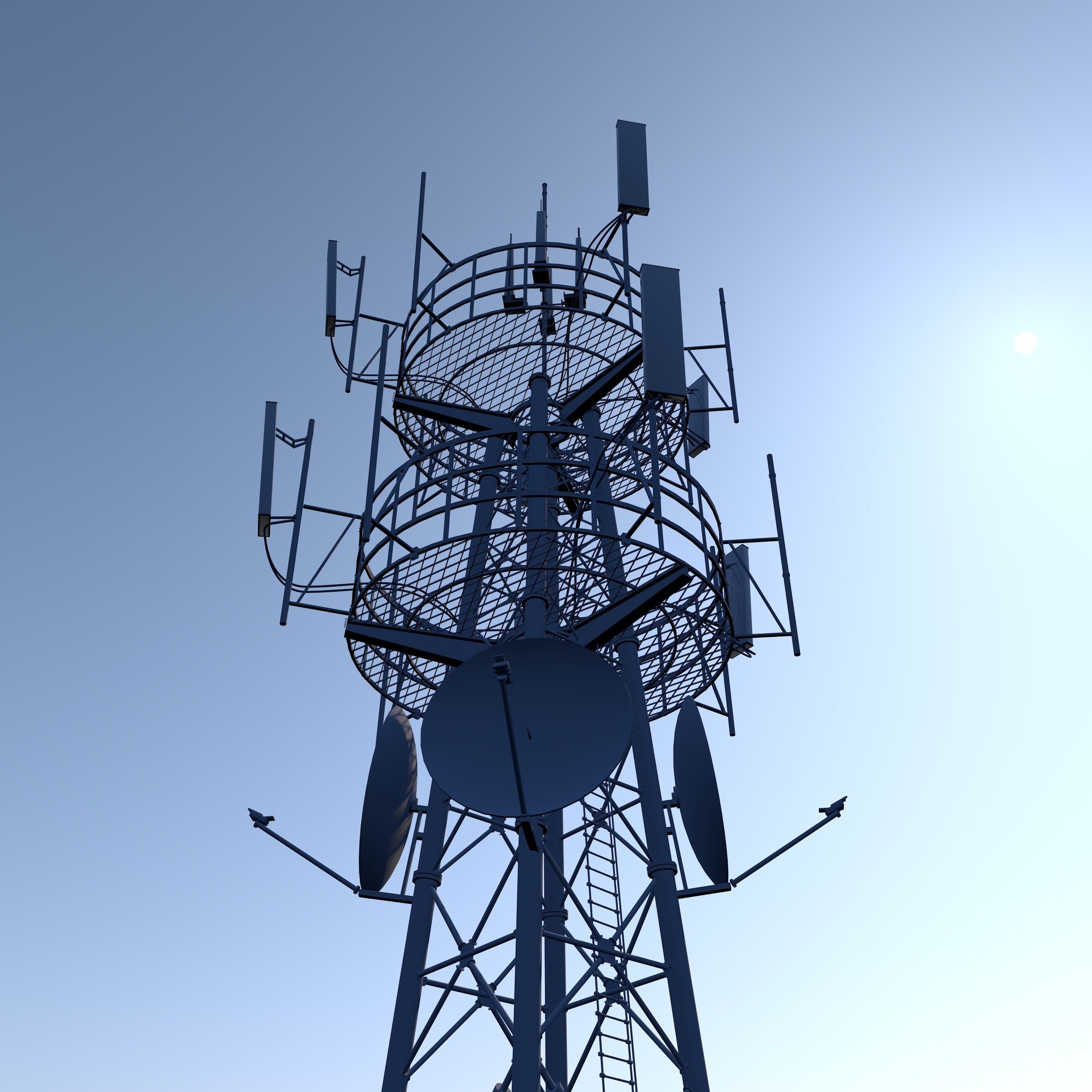 Telecom Tower 3D model_3