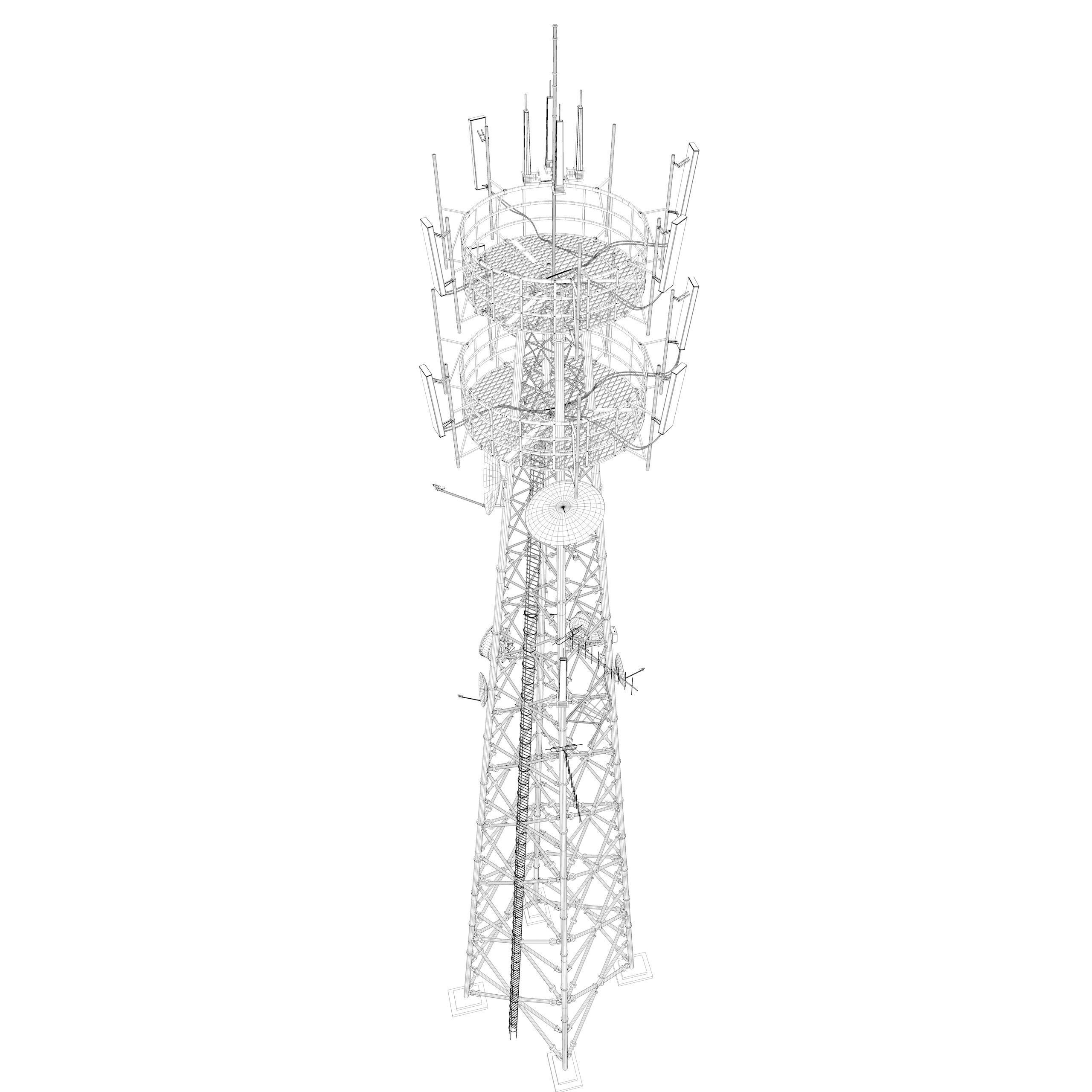 Telecom Tower 3D model_7