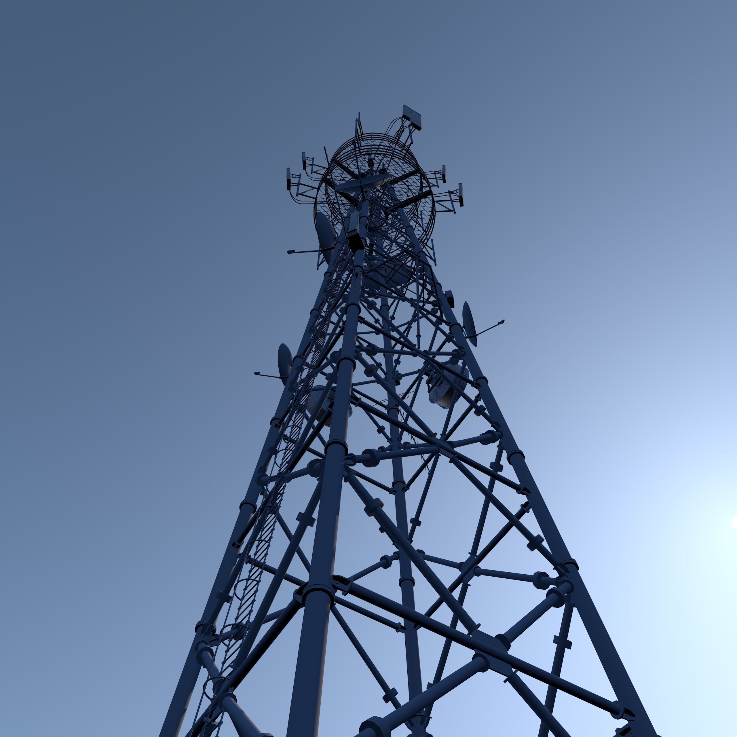 Telecom Tower 3D model_2