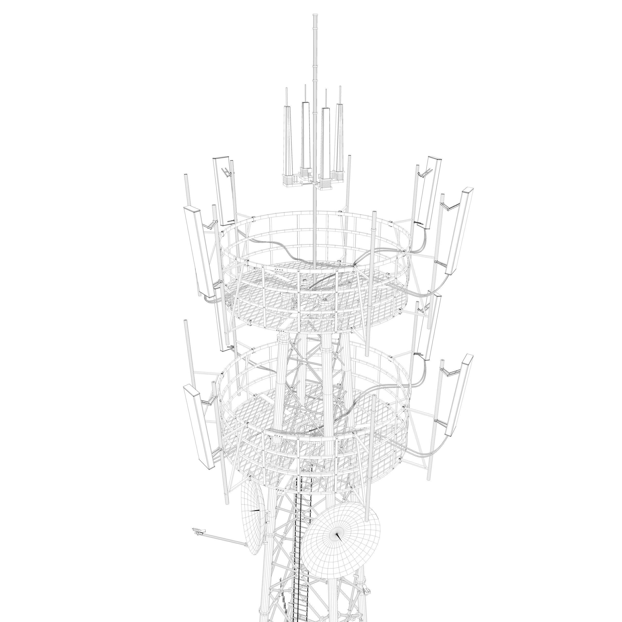 Telecom Tower 3D model_6