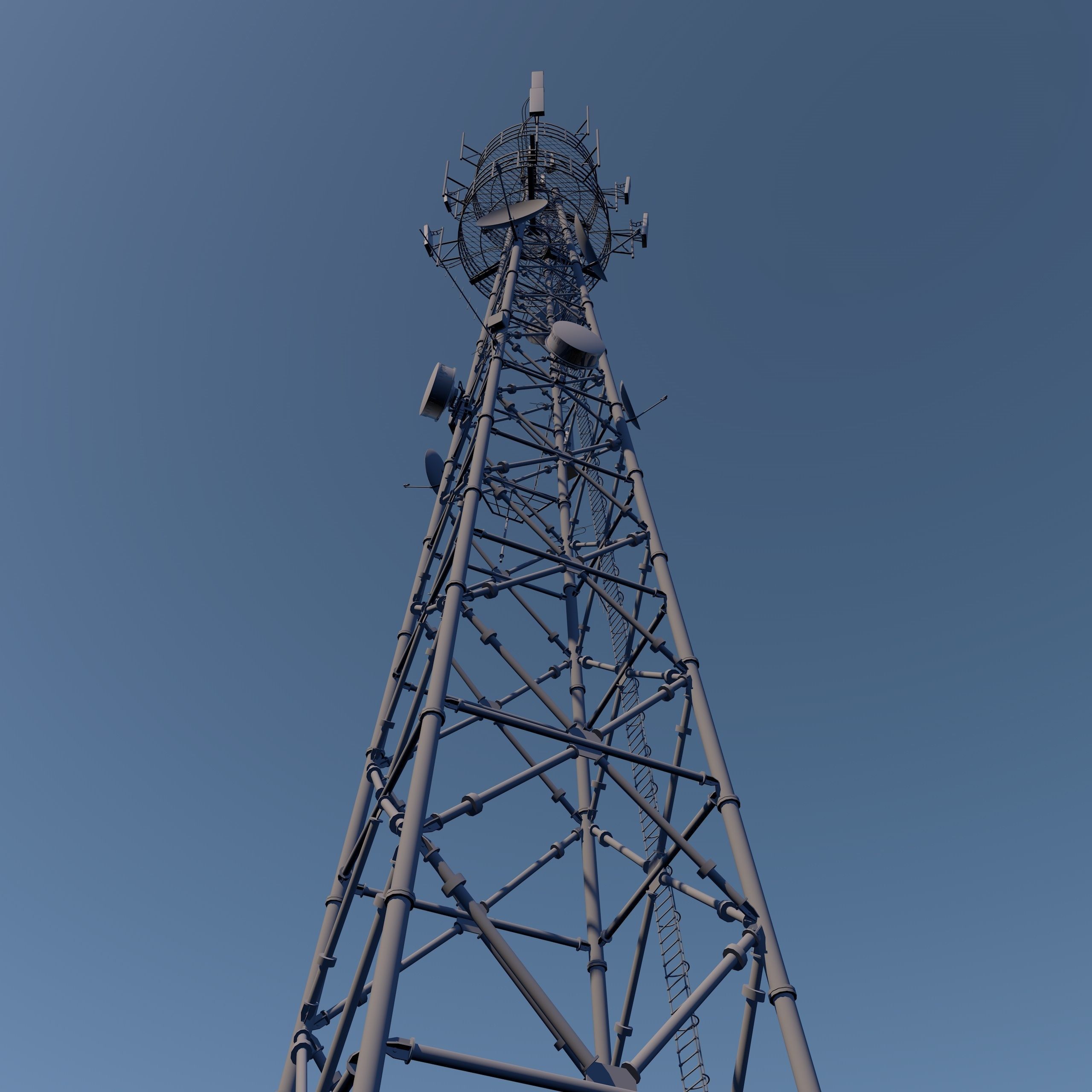 Telecom Tower 3D model_4