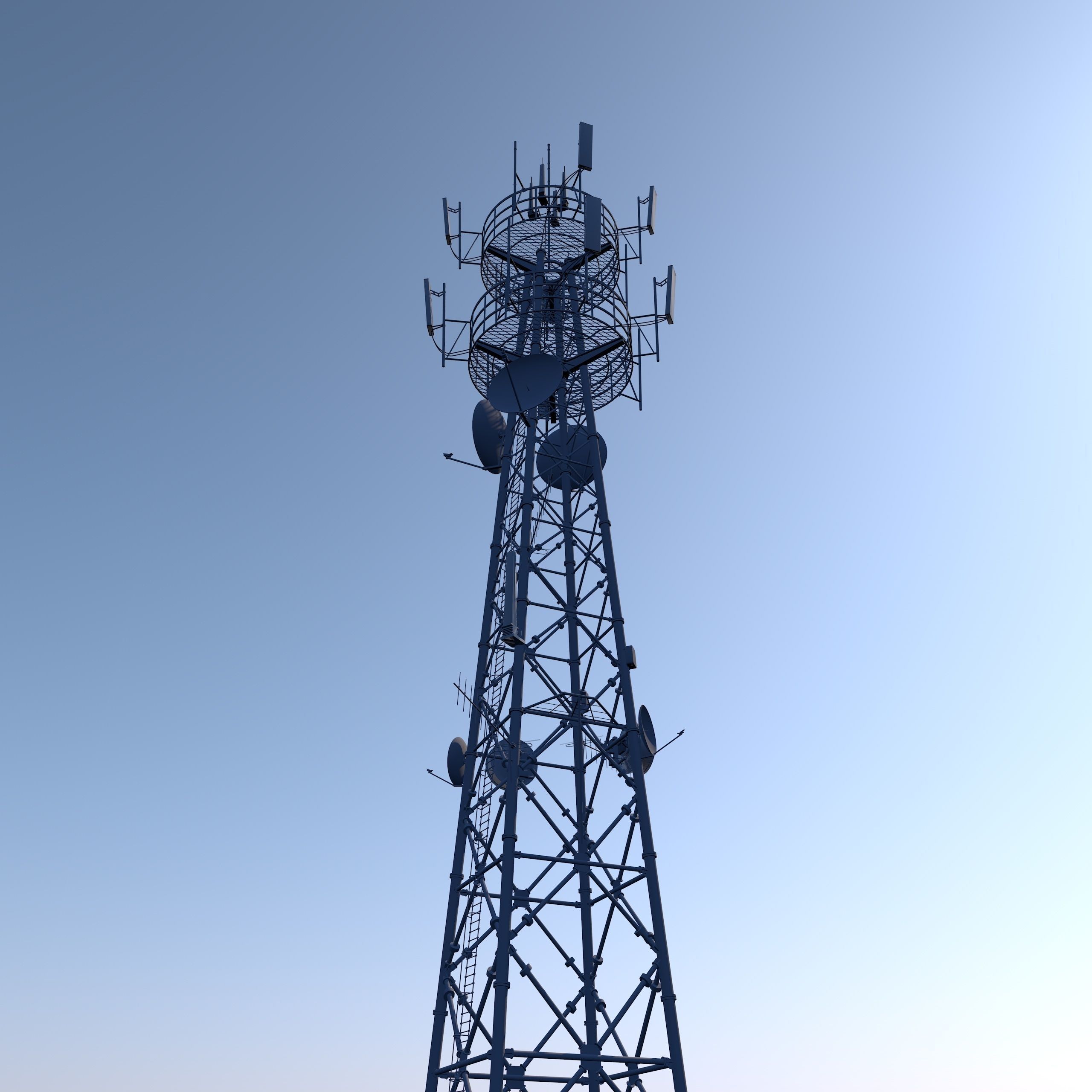 Telecom Tower 3D model_1