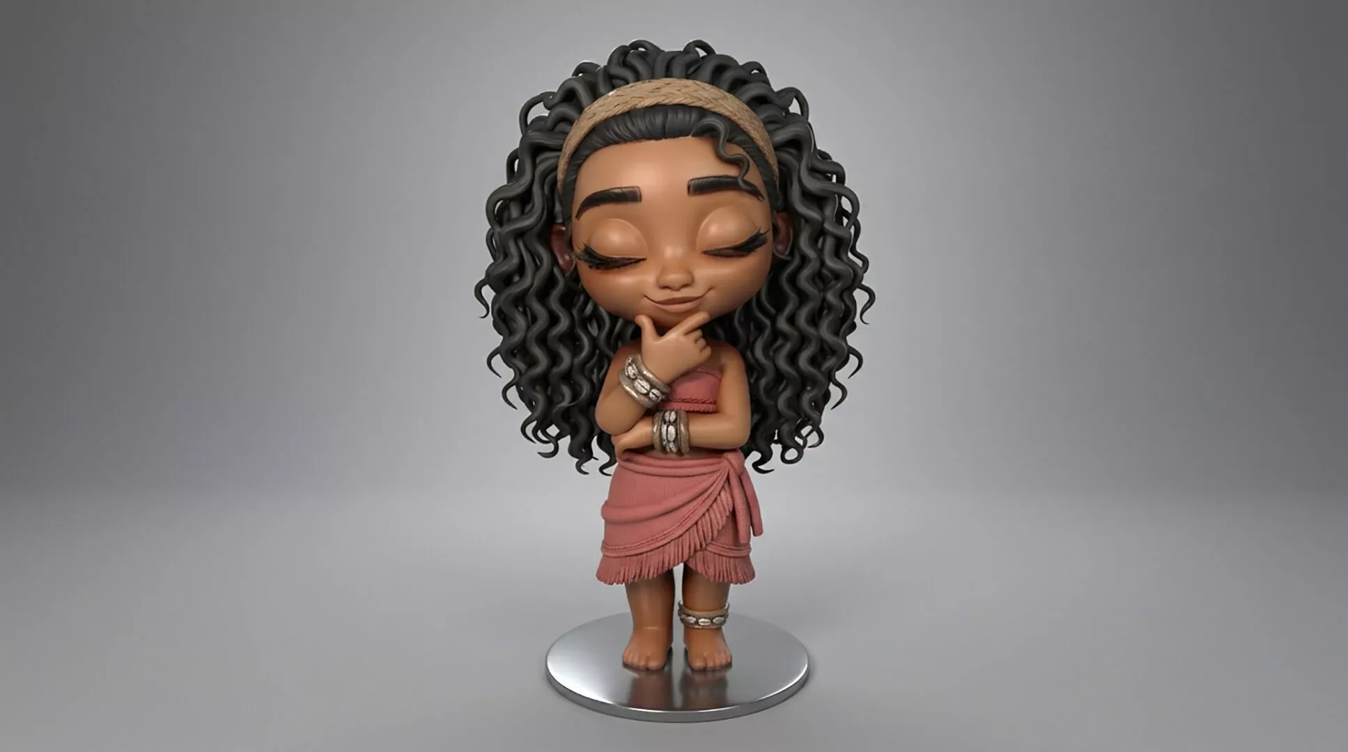 Cute Cultural Miniature Polynesian Girl Pose 3D Printable STL 3D print model